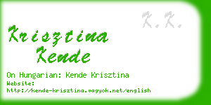 krisztina kende business card